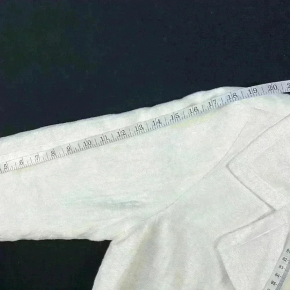 Talbots cream linen fully lined blazer with 3 button closure, 2 pockets size 14 - Picture 10 of 11